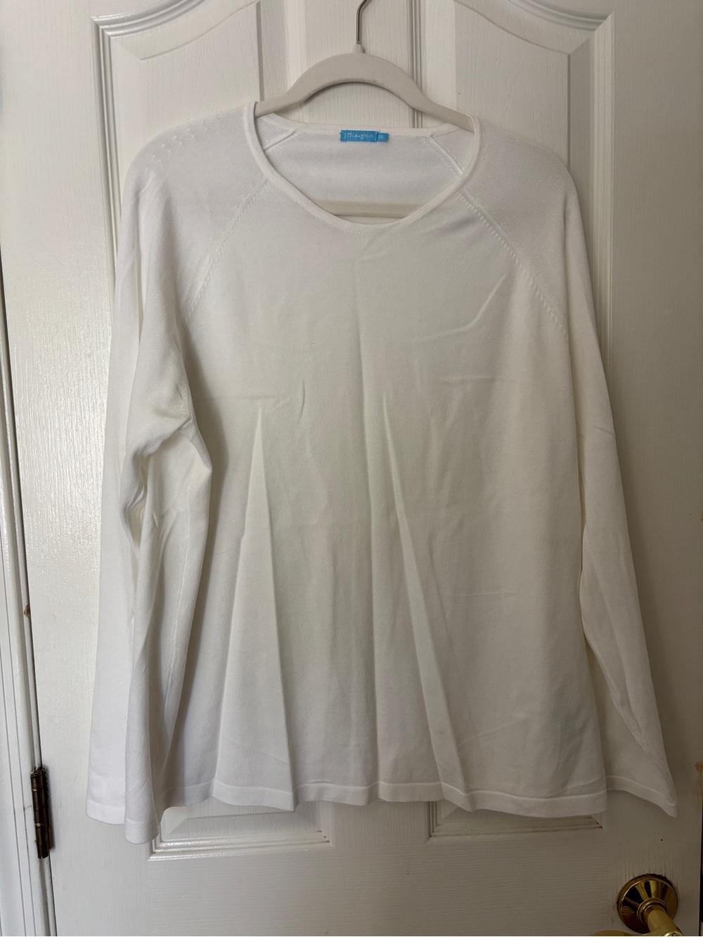 J. McLaughlin White Long Sleeve Lightweight Classic Sweater ~ Women’s 2XL
